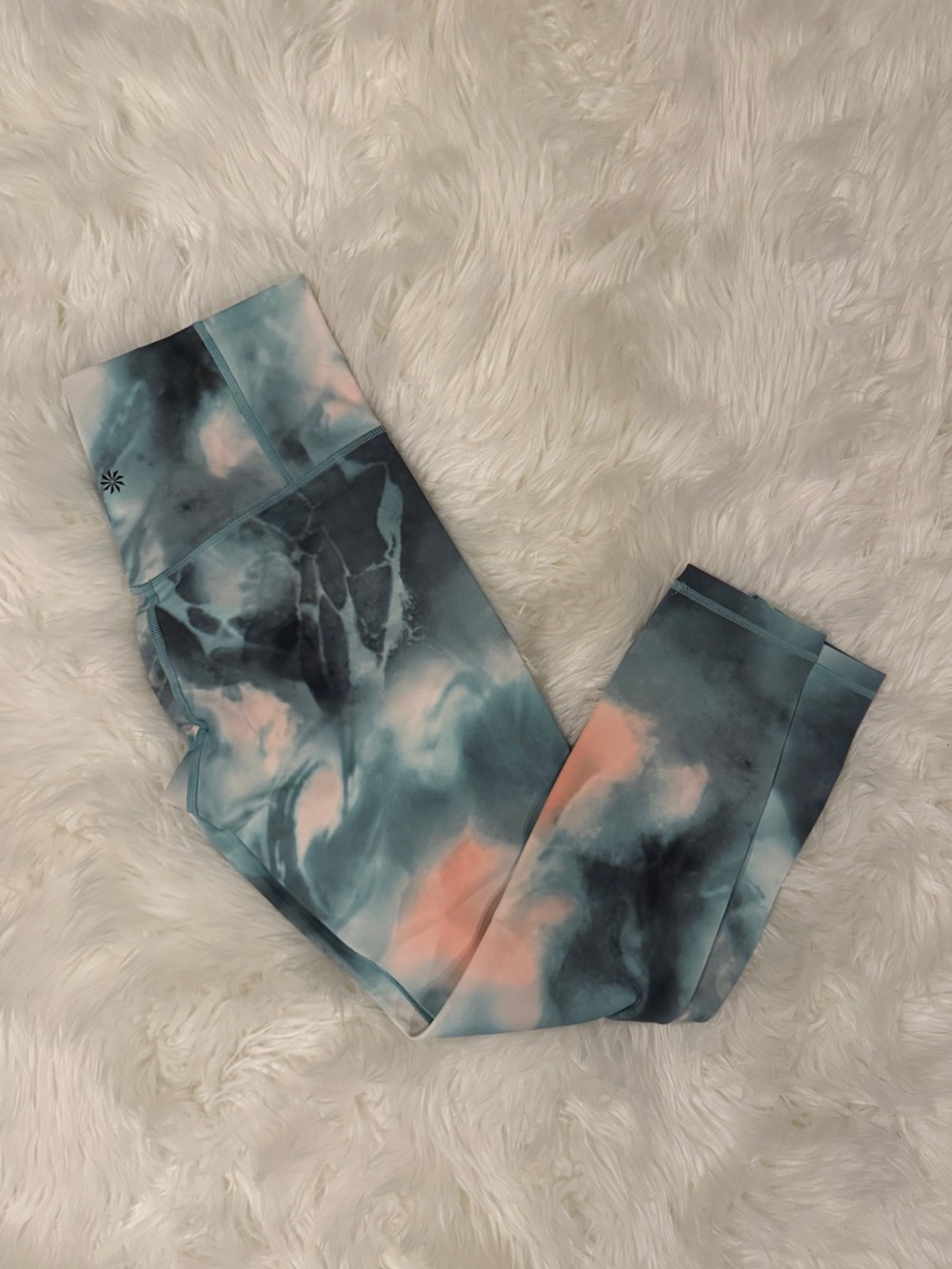 Athleta Tie-Dye Performance Leggings in Blue & Pink